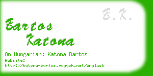 bartos katona business card